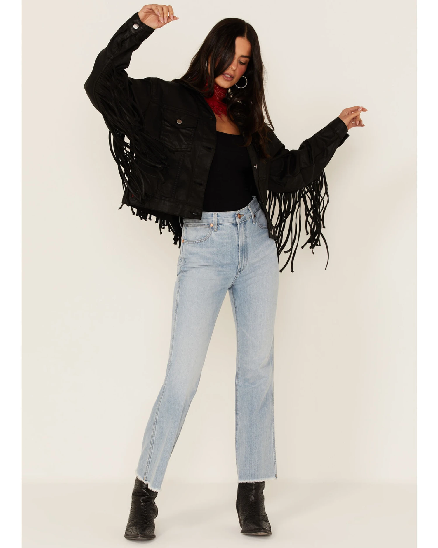 Wrangler X Women's Fringe Denim Jacket 4 Wrangler X Women's Fringe Denim Jacket - Image 4