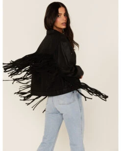 Wrangler X Women's Fringe Denim Jacket 6 Wrangler X Women's Fringe Denim Jacket -Ariat || Wrangler || FREE PEOPLE Sales Store 2000360371 001 P4