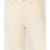 Daze Women's Shy Girl High Rise Ivory Crop Flare Jeans