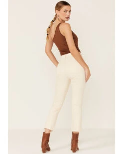 Daze Women's Shy Girl High Rise Ivory Crop Flare Jeans -Ariat || Wrangler || FREE PEOPLE Sales Store 2000360639 101 P3
