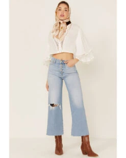 7 For All Mankind Women's Luxe Vintage Cropped Jo Trouser Flare Jeans -Ariat || Wrangler || FREE PEOPLE Sales Store 2000364279 400 P1