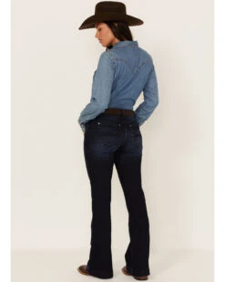 RANK 45 Women's Dark Wash Mid Riding Flare Jeans -Ariat || Wrangler || FREE PEOPLE Sales Store 2000364981 416 P3