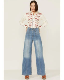 Rockmount Ranchwear Women's Vintage Thistle Floral Embroidery Pearl Snap Western Shirt 6 Rockmount Ranchwear Women's Vintage Thistle Floral Embroidery Pearl Snap Western Shirt -Ariat || Wrangler || FREE PEOPLE Sales Store 2000365331 103 P4