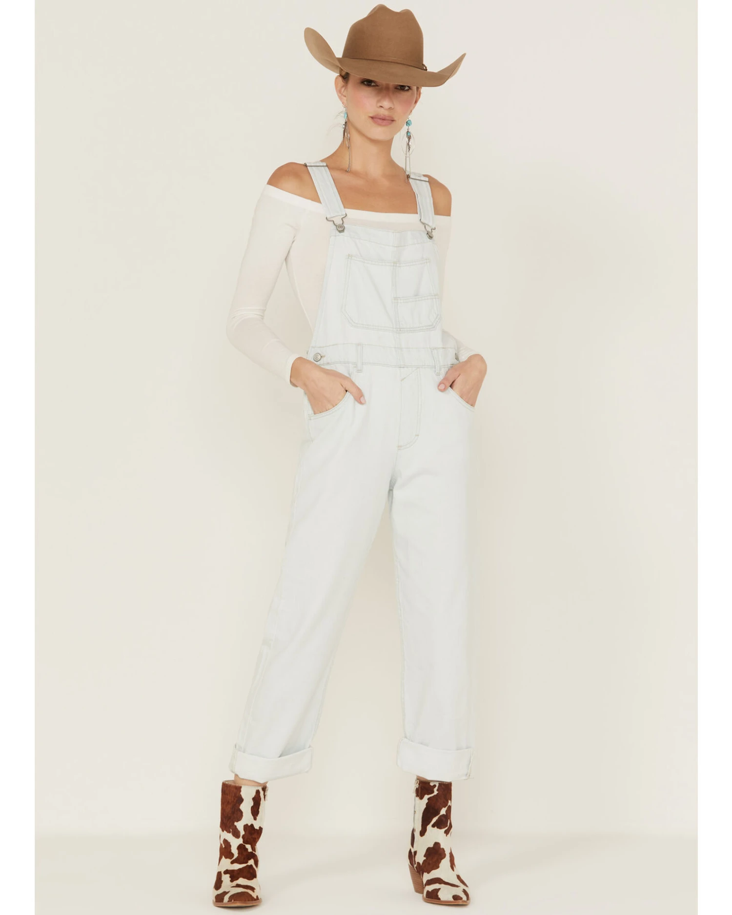 Free People Women's Ziggy Denim Overalls 4 Free People Women's Ziggy Denim Overalls - Image 4