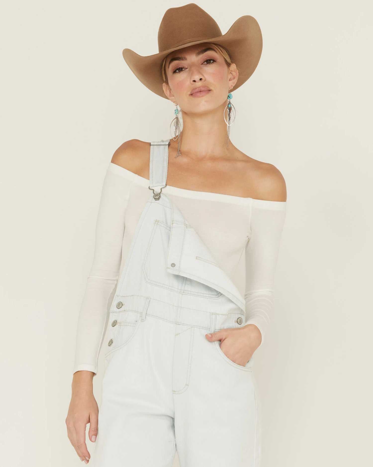 Free People Women's Ziggy Denim Overalls 3 Free People Women's Ziggy Denim Overalls - Image 3