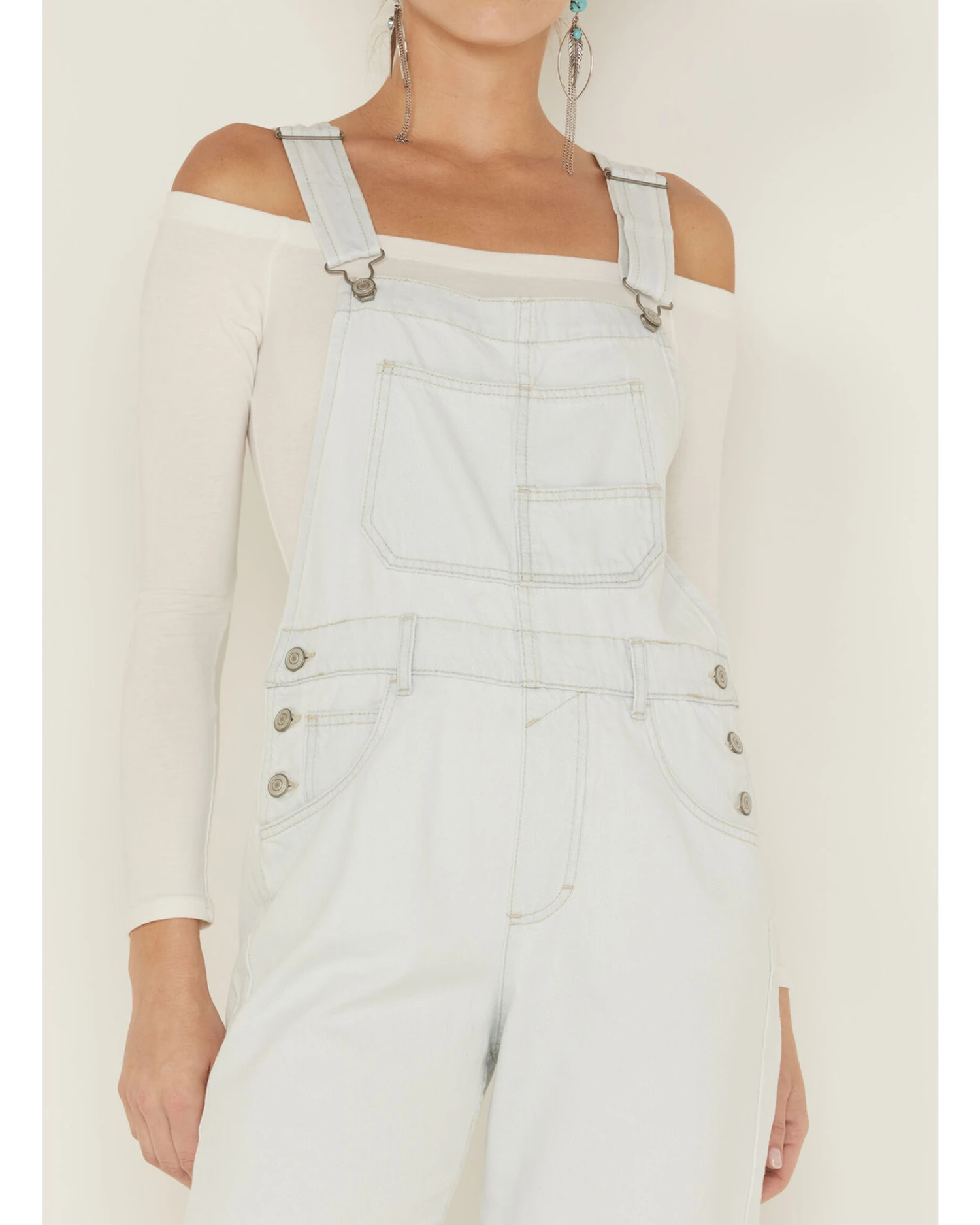 Free People Women's Ziggy Denim Overalls 2 Free People Women's Ziggy Denim Overalls - Image 2
