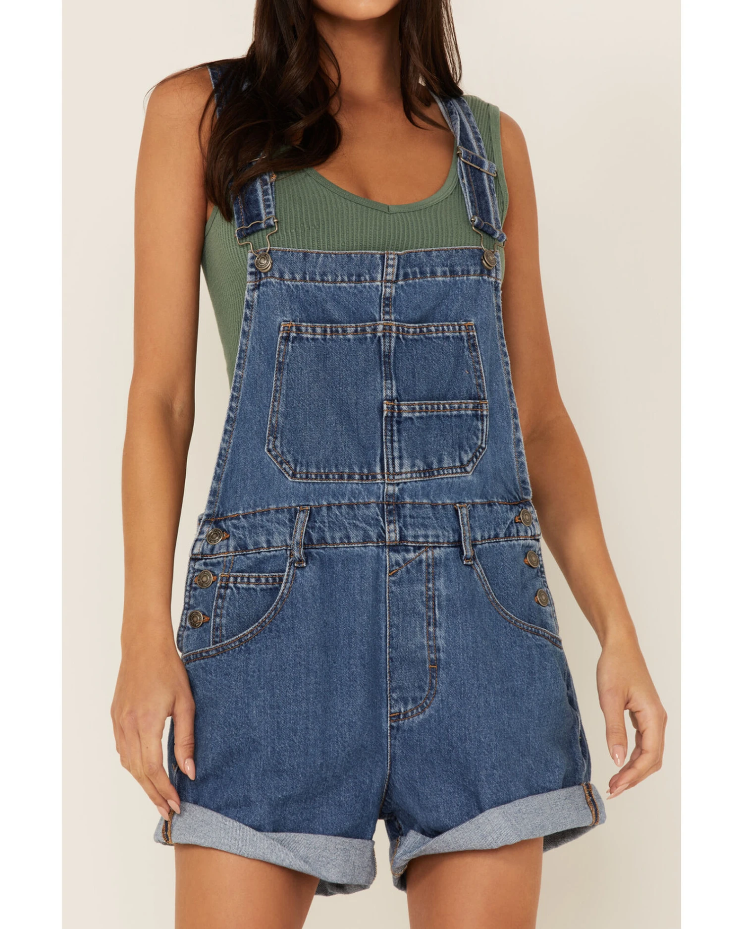 Free People Women's Ziggy Shortalls 4 Free People Women's Ziggy Shortalls - Image 4