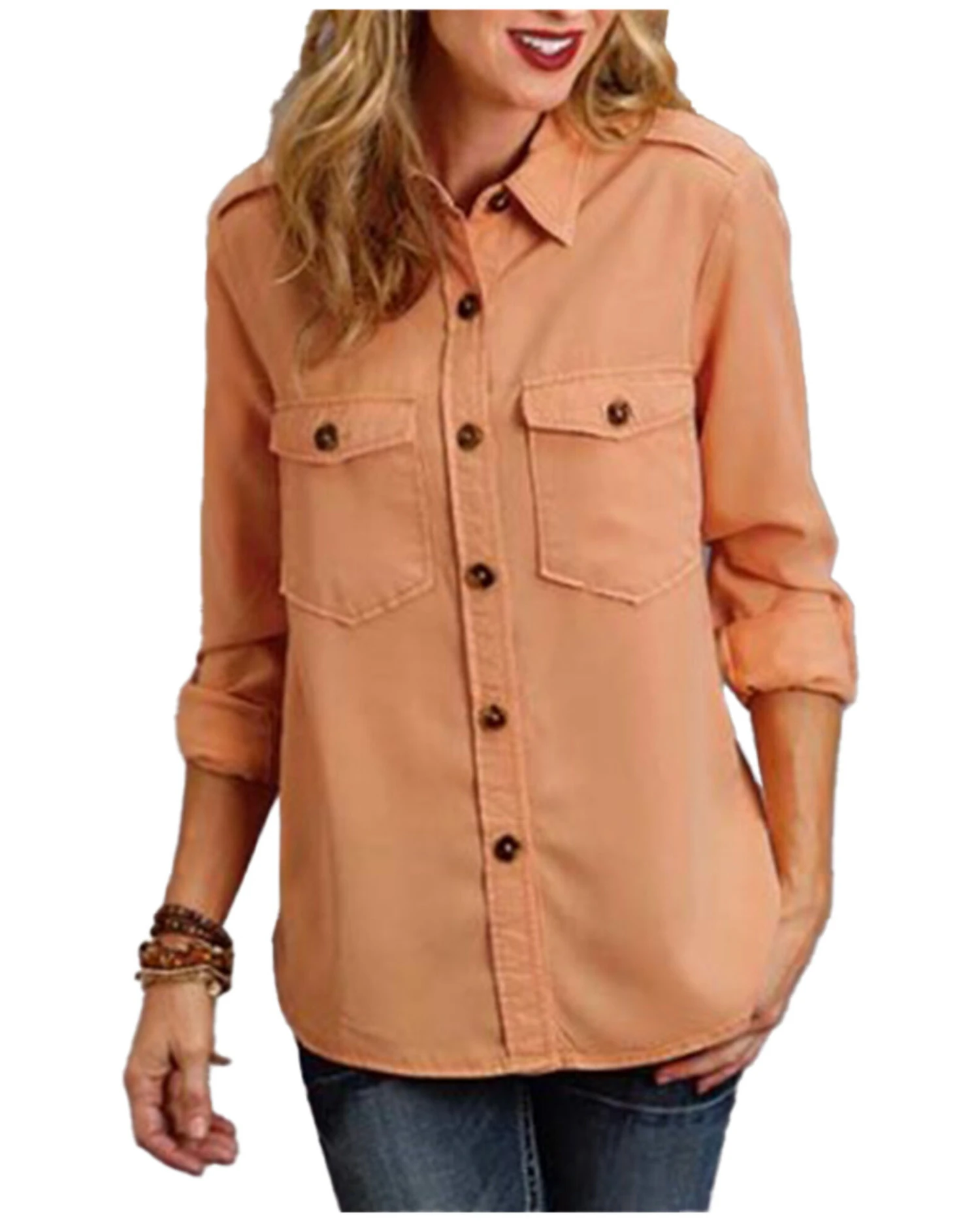 Stetson Women's Lyocell Button-Front Shirt Jacket 2 Stetson Women's Lyocell Button-Front Shirt Jacket - Image 2