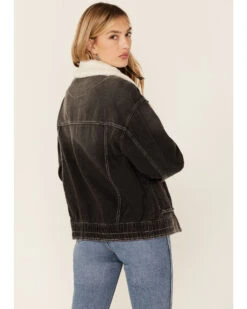 Free People Women's Ariel Cozy Denim Bomber Jacket 7 Free People Women's Ariel Cozy Denim Bomber Jacket -Ariat || Wrangler || FREE PEOPLE Sales Store 2000368013 001 P3
