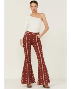 Ranch Dress'n Women's Mudcloth Print High Rise Super Flare Jeans -Ariat || Wrangler || FREE PEOPLE Sales Store 2000368185 220 P1