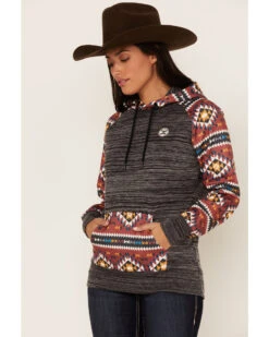 Hooey Women's Southwestern Contrast Print Summit Hoodie -Ariat || Wrangler || FREE PEOPLE Sales Store 2000369085 022 P2