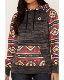 Hooey Women's Southwestern Contrast Print Summit Hoodie -Ariat || Wrangler || FREE PEOPLE Sales Store 2000369085 022 P3