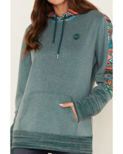Hooey Women's Southwestern Contrast Print Canyon Hoodie -Ariat || Wrangler || FREE PEOPLE Sales Store 2000369088 442 P3