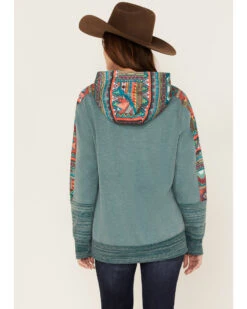 Hooey Women's Southwestern Contrast Print Canyon Hoodie -Ariat || Wrangler || FREE PEOPLE Sales Store 2000369088 442 P4