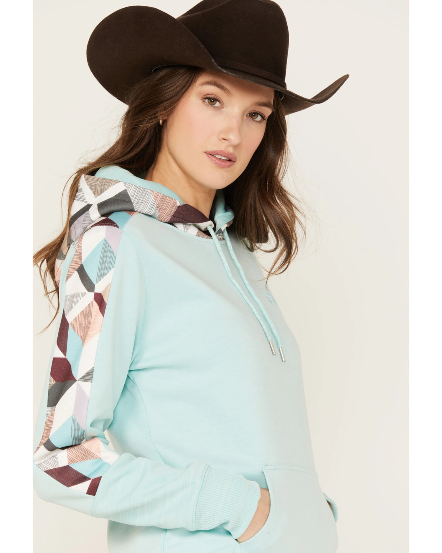 Hooey Women's Southwestern Print Contrast Canyon Hoodie 3 Hooey Women's Southwestern Print Contrast Canyon Hoodie - Image 3