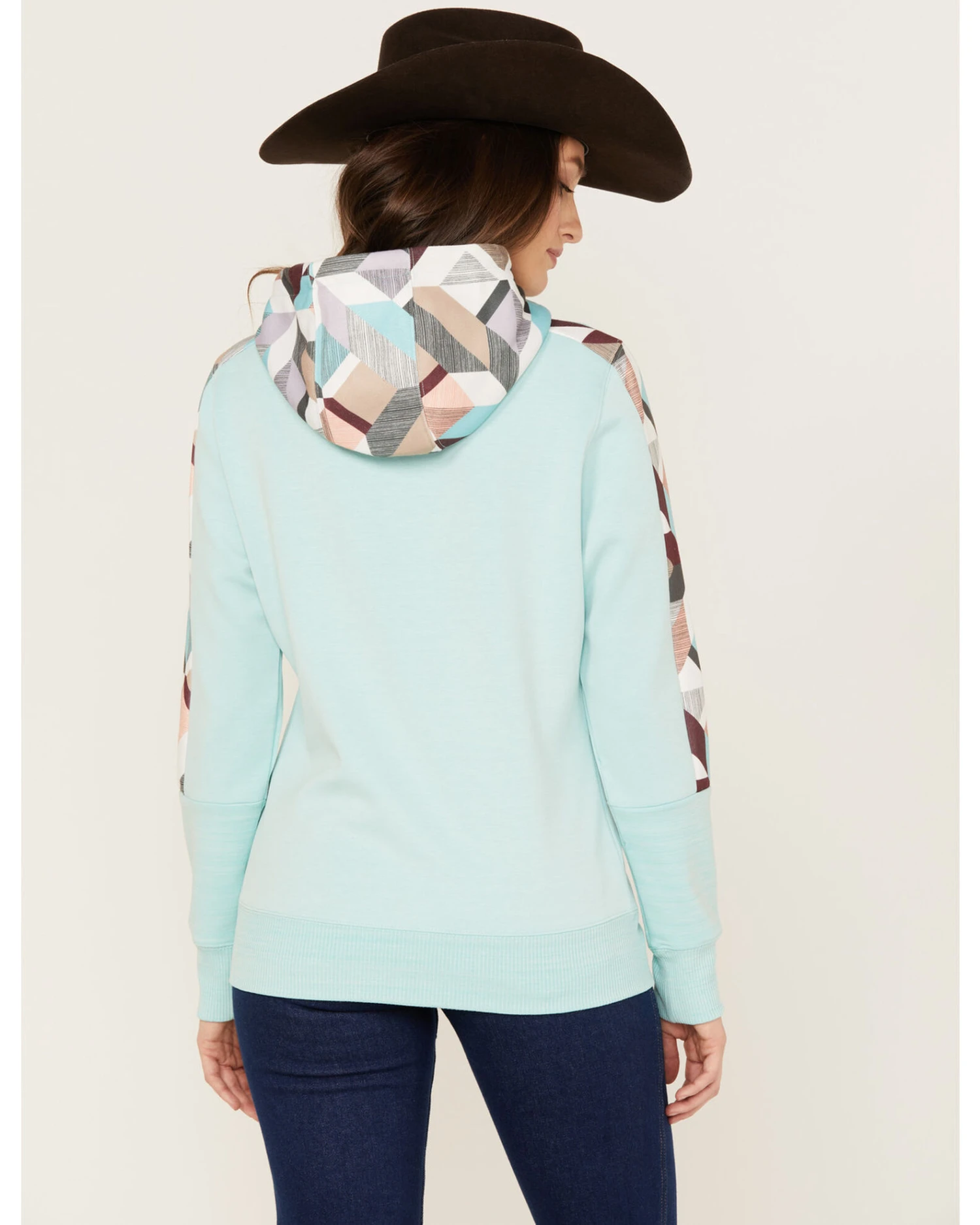 Hooey Women's Southwestern Print Contrast Canyon Hoodie 2 Hooey Women's Southwestern Print Contrast Canyon Hoodie - Image 2