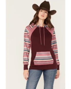 Hooey Women's Serape Stripe Contrast Print Savannah Hoodie -Ariat || Wrangler || FREE PEOPLE Sales Store 2000369090 642 P1
