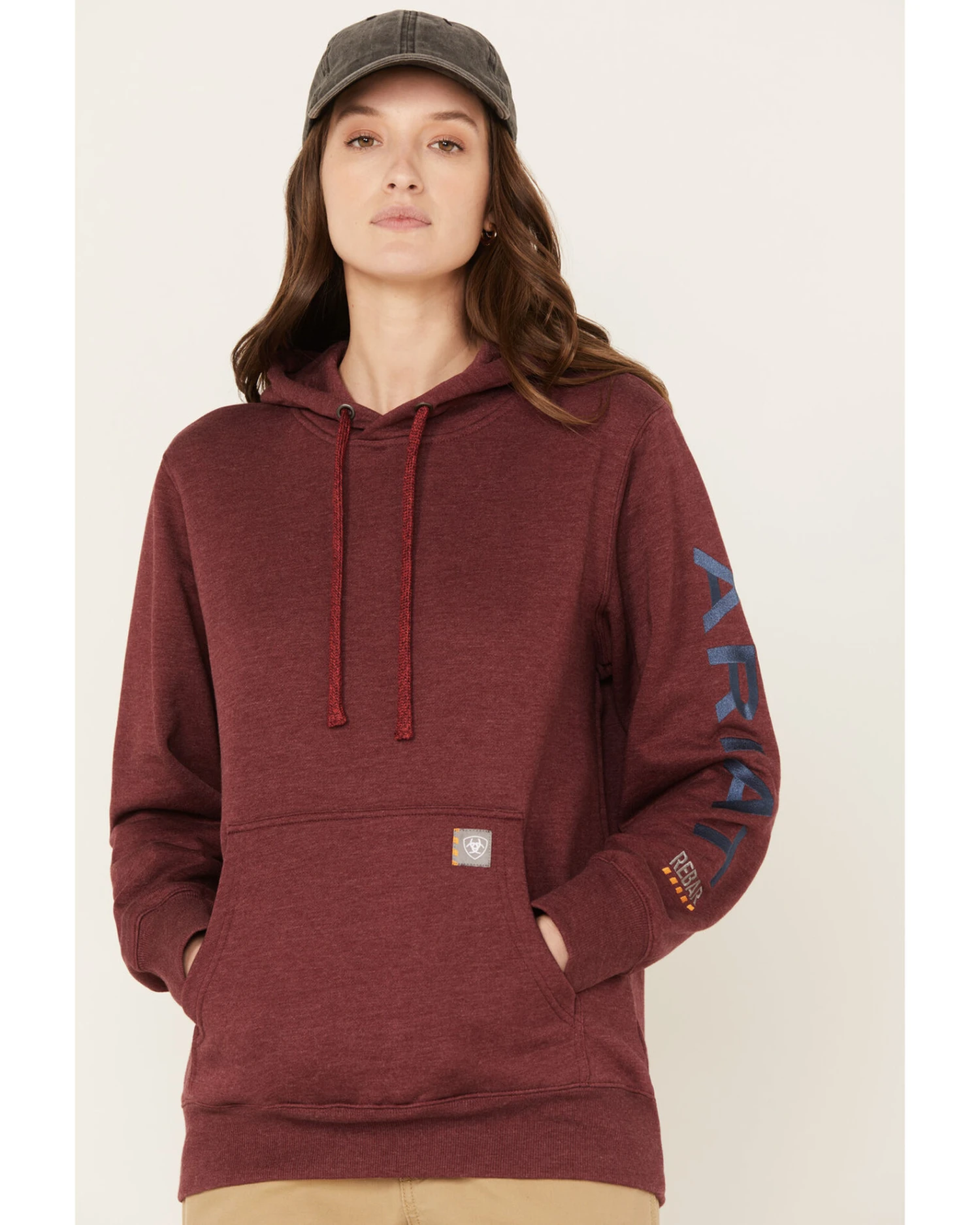 Ariat Women's Rebar Logo Sleeve Graphic Work Hooded Sweatshirt 3 Ariat Women's Rebar Logo Sleeve Graphic Work Hooded Sweatshirt - Image 3