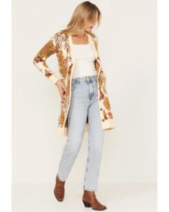 Cleo + Wolf Women's Floral Knit Jacquard Long Cardigan Sweater -Ariat || Wrangler || FREE PEOPLE Sales Store 2000372896 110 P2