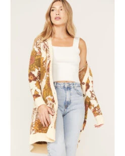 Cleo + Wolf Women's Floral Knit Jacquard Long Cardigan Sweater -Ariat || Wrangler || FREE PEOPLE Sales Store 2000372896 110 P3