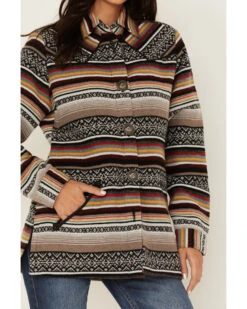 Cruel Girl Women's Serape Stripe Western Button-Down Shacket -Ariat || Wrangler || FREE PEOPLE Sales Store 2000373570 001 P3