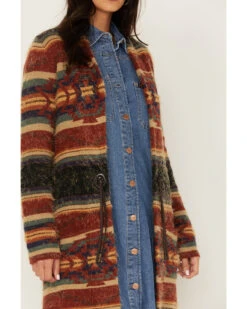 Cruel Girl Women's Southwestern Print Stripe Shag Duster Cardigan Sweater -Ariat || Wrangler || FREE PEOPLE Sales Store 2000373578 900 P3