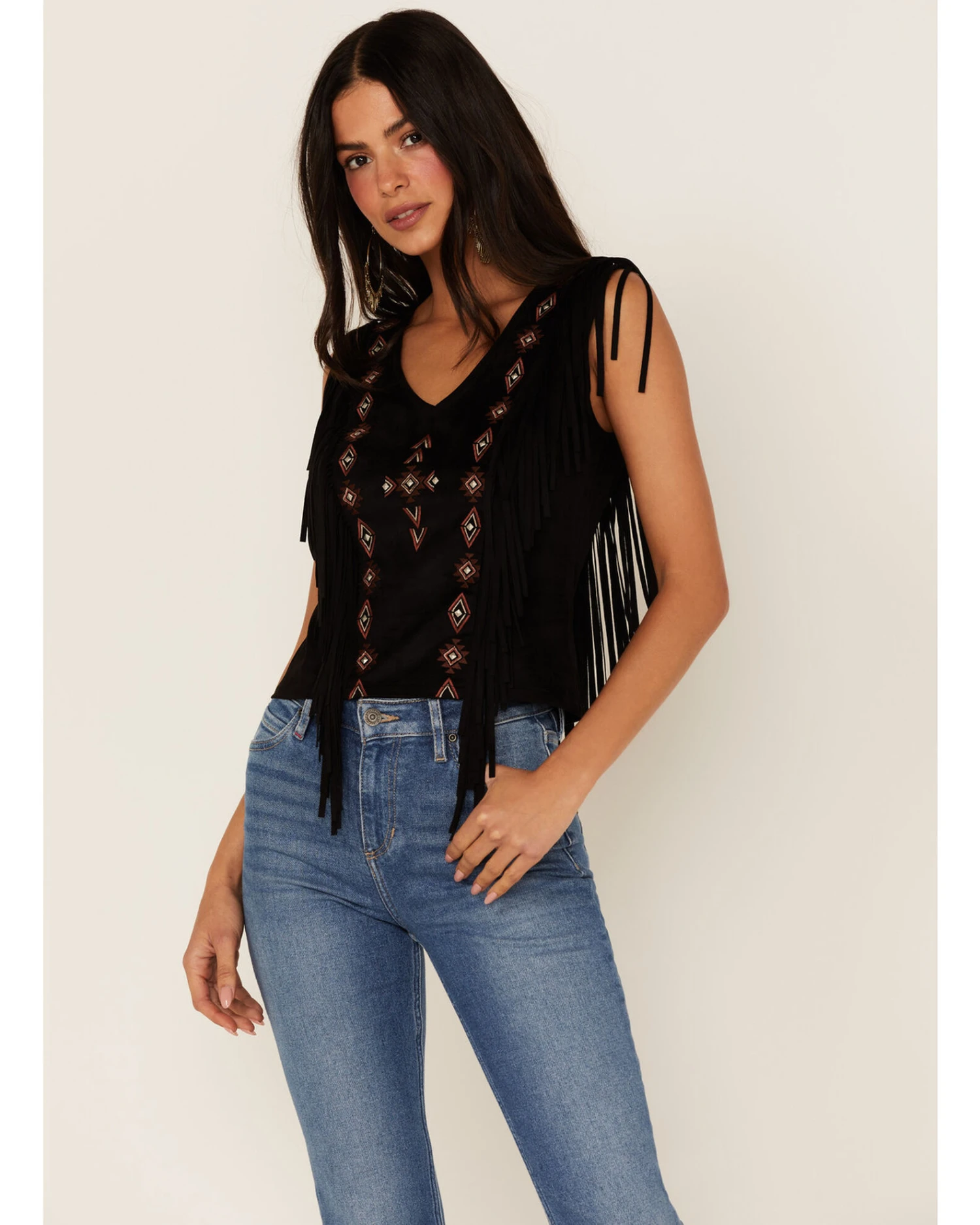 Idyllwind Women's Central Pike Fringe Embroidered Top 1 Idyllwind Women's Central Pike Fringe Embroidered Top