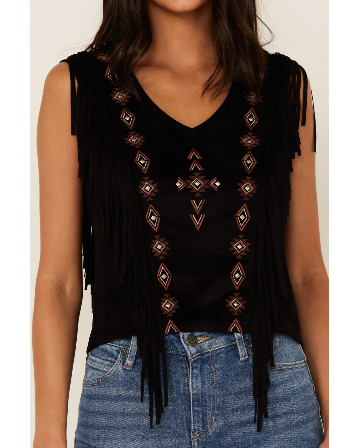 Idyllwind Women's Central Pike Fringe Embroidered Top 2 Idyllwind Women's Central Pike Fringe Embroidered Top - Image 2