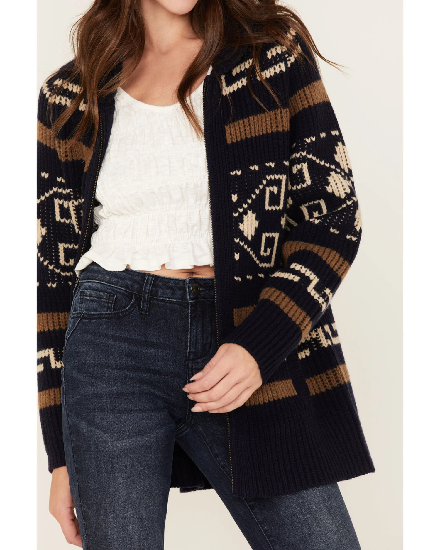 Pendleton Women's Westerley Mixed Print Long Cardigan Sweater 2 Pendleton Women's Westerley Mixed Print Long Cardigan Sweater - Image 2