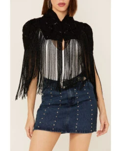 Any Old Iron Women's Beaded Fringe Shrug Cardigan 8 Any Old Iron Women's Beaded Fringe Shrug Cardigan -Ariat || Wrangler || FREE PEOPLE Sales Store 2000374263 001 P4