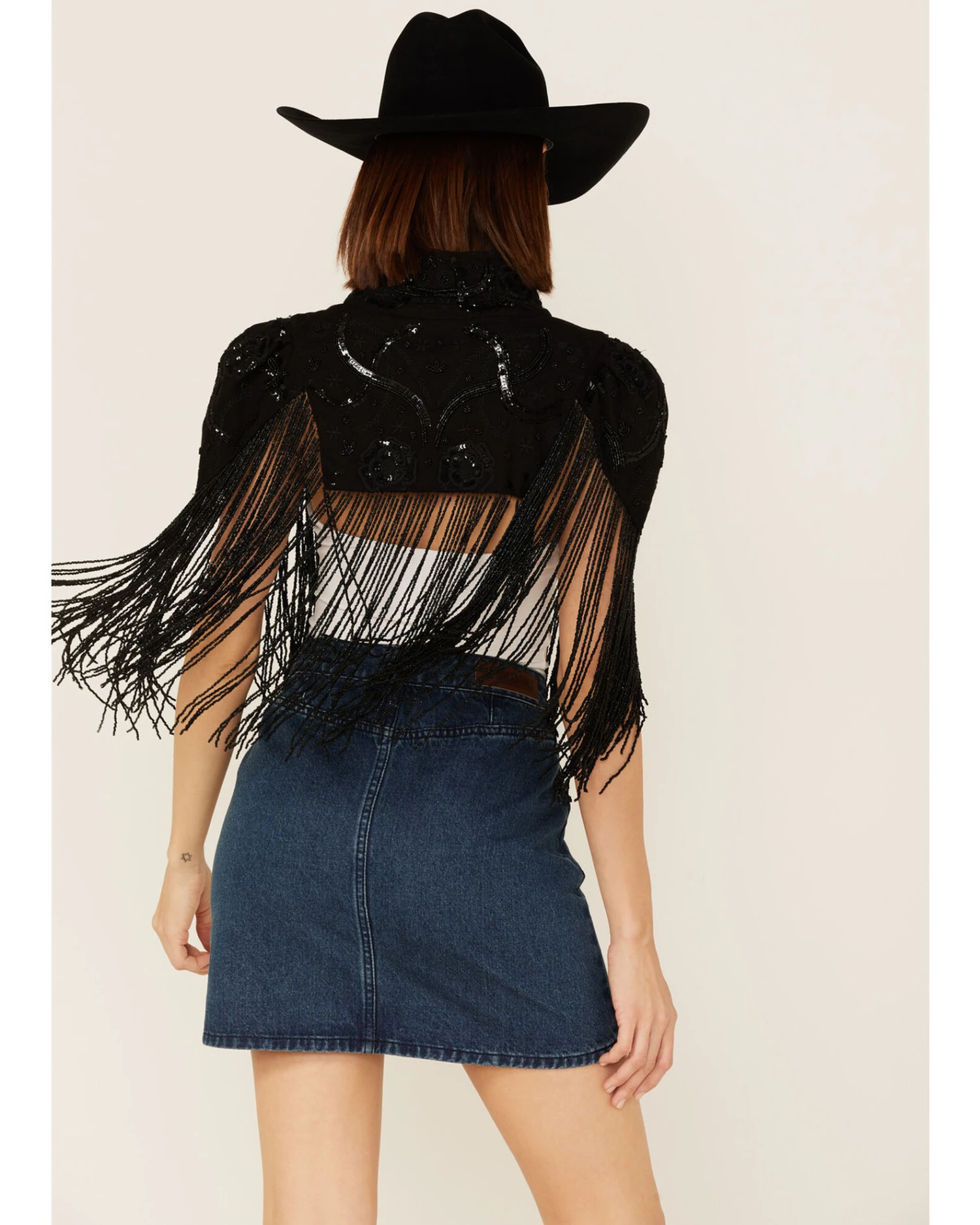 Any Old Iron Women's Beaded Fringe Shrug Cardigan 3 Any Old Iron Women's Beaded Fringe Shrug Cardigan - Image 3