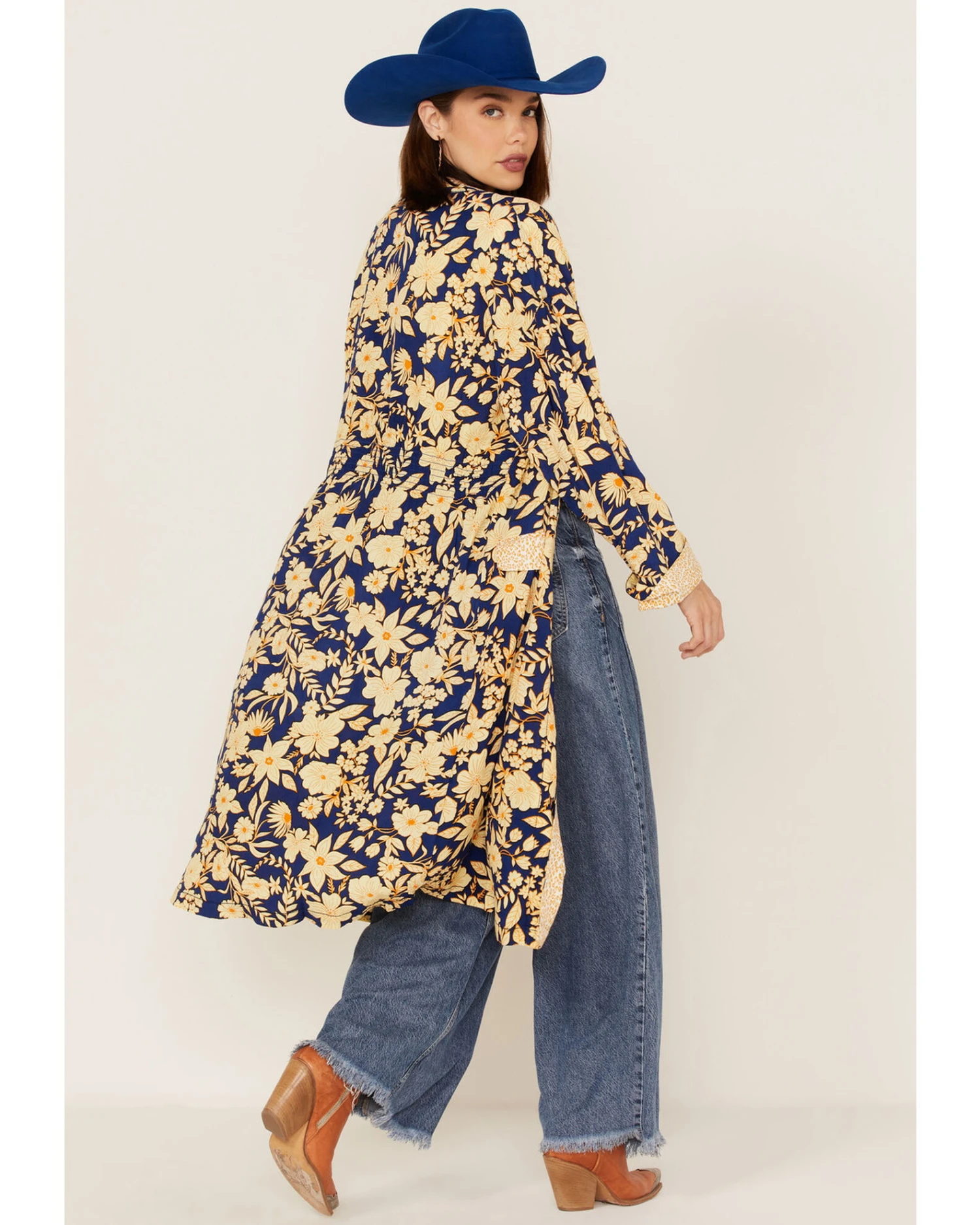Free People Women's Wild Nights Floral Print Long Sleeve Kimono Duster 1 Free People Women's Wild Nights Floral Print Long Sleeve Kimono Duster