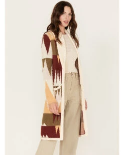 Shyanne Women's Geo Print Duster Cardigan 6 Shyanne Women's Geo Print Duster Cardigan -Ariat || Wrangler || FREE PEOPLE Sales Store 2000375282 103 P1