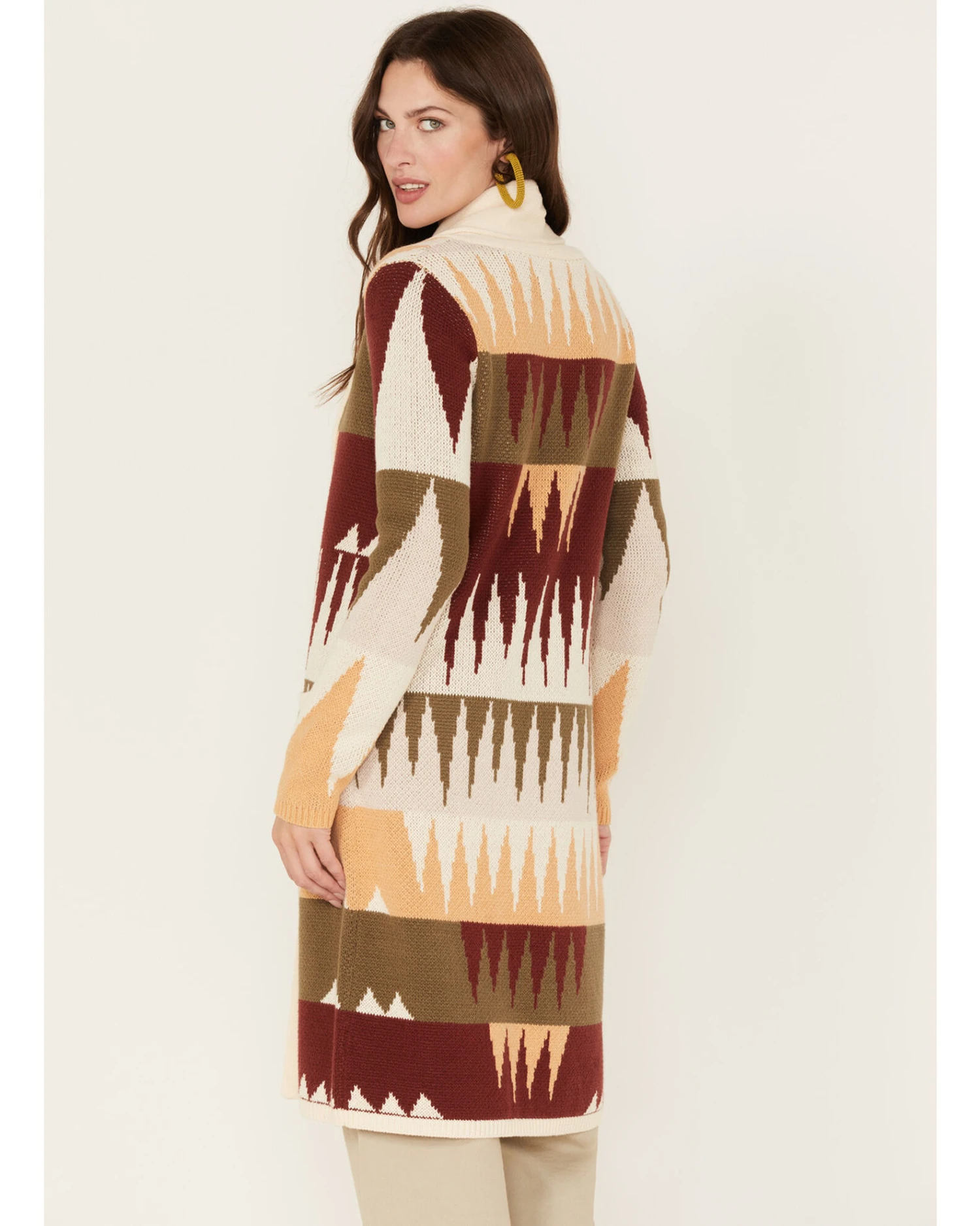 Shyanne Women's Geo Print Duster Cardigan 2 Shyanne Women's Geo Print Duster Cardigan - Image 2