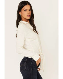 Idyllwind Women's Embroidered Tie Front Knit Long Sleeve Western Pearl Snap Shirt -Ariat || Wrangler || FREE PEOPLE Sales Store 2000375284 103 P3