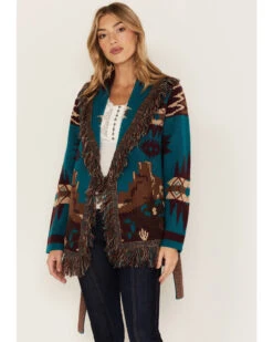 Idyllwind Women's River Run Southwestern Print Belted Cardigan 6 Idyllwind Women's River Run Southwestern Print Belted Cardigan -Ariat || Wrangler || FREE PEOPLE Sales Store 2000375293 400 P1