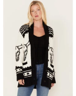Idyllwind Women's Steer Head Knit Boyfriend Cardigan -Ariat || Wrangler || FREE PEOPLE Sales Store 2000375313 001 P1