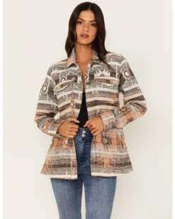 Idyllwind Women's Southwestern Stripe Shacket -Ariat || Wrangler || FREE PEOPLE Sales Store 2000375741 201 P1