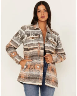 Idyllwind Women's Southwestern Stripe Shacket -Ariat || Wrangler || FREE PEOPLE Sales Store 2000375741 201 P2