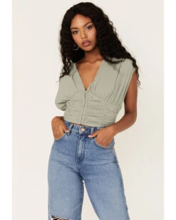 Free People Women's Aria Ruched Corset Crop Top 7 Free People Women's Aria Ruched Corset Crop Top -Ariat || Wrangler || FREE PEOPLE Sales Store 2000378055 341 P1