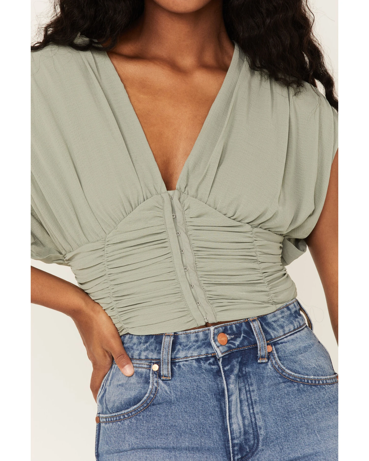 Free People Women's Aria Ruched Corset Crop Top 2 Free People Women's Aria Ruched Corset Crop Top - Image 2