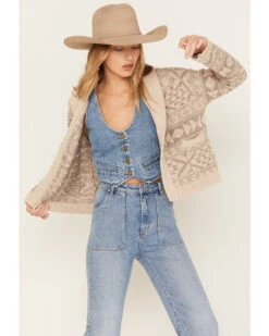 Stetson Women's Southwestern Stripe Knit Cropped Cardigan -Ariat || Wrangler || FREE PEOPLE Sales Store 2000378247 110 P1