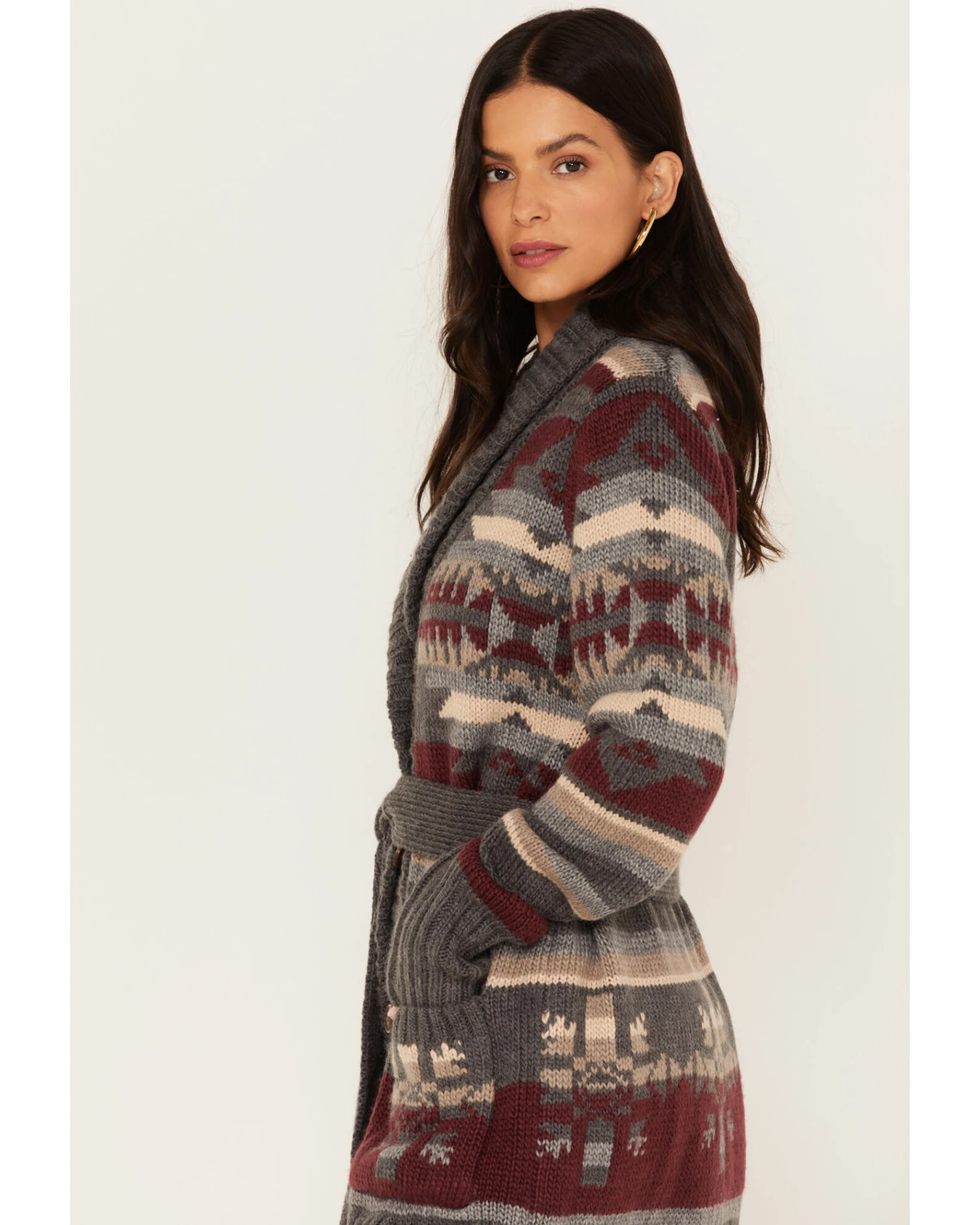 Stetson Women's Southwestern Knit Long Cardigan Sweater 1 Stetson Women's Southwestern Knit Long Cardigan Sweater