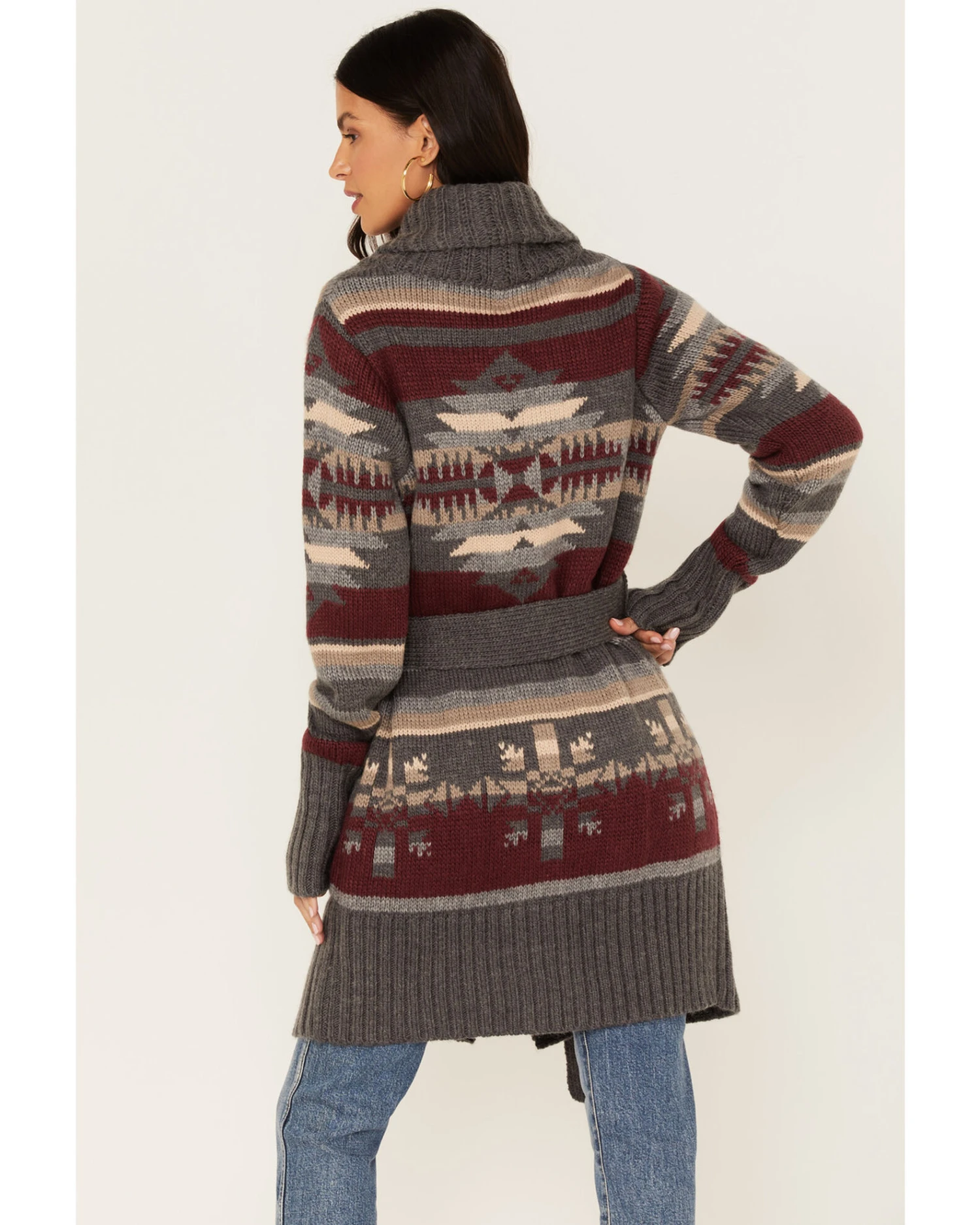 Stetson Women's Southwestern Knit Long Cardigan Sweater 4 Stetson Women's Southwestern Knit Long Cardigan Sweater - Image 4