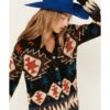 Cotton & Rye Women's Southwestern Print Knit Cardigan Sweater