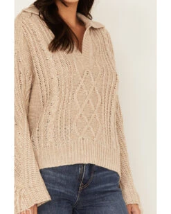 Revel Women's Cable Knit Collared Fringe Sweater -Ariat || Wrangler || FREE PEOPLE Sales Store 2000378775 104 P3