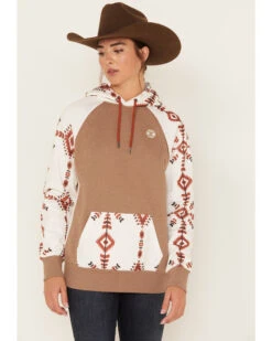 Hooey Women's Southwestern Print Contrast Hoodie -Ariat || Wrangler || FREE PEOPLE Sales Store 2000378786 110 P1