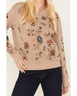 Driftwood Women's Embroidered Teddy Sweatshirt -Ariat || Wrangler || FREE PEOPLE Sales Store 2000378937 251 P3