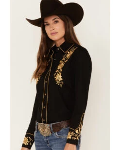 Rockmount Ranchwear Women's Cascading Embroidered Floral Print Long Sleeve Western Shirt 7 Rockmount Ranchwear Women's Cascading Embroidered Floral Print Long Sleeve Western Shirt -Ariat || Wrangler || FREE PEOPLE Sales Store 2000379517 001 P2