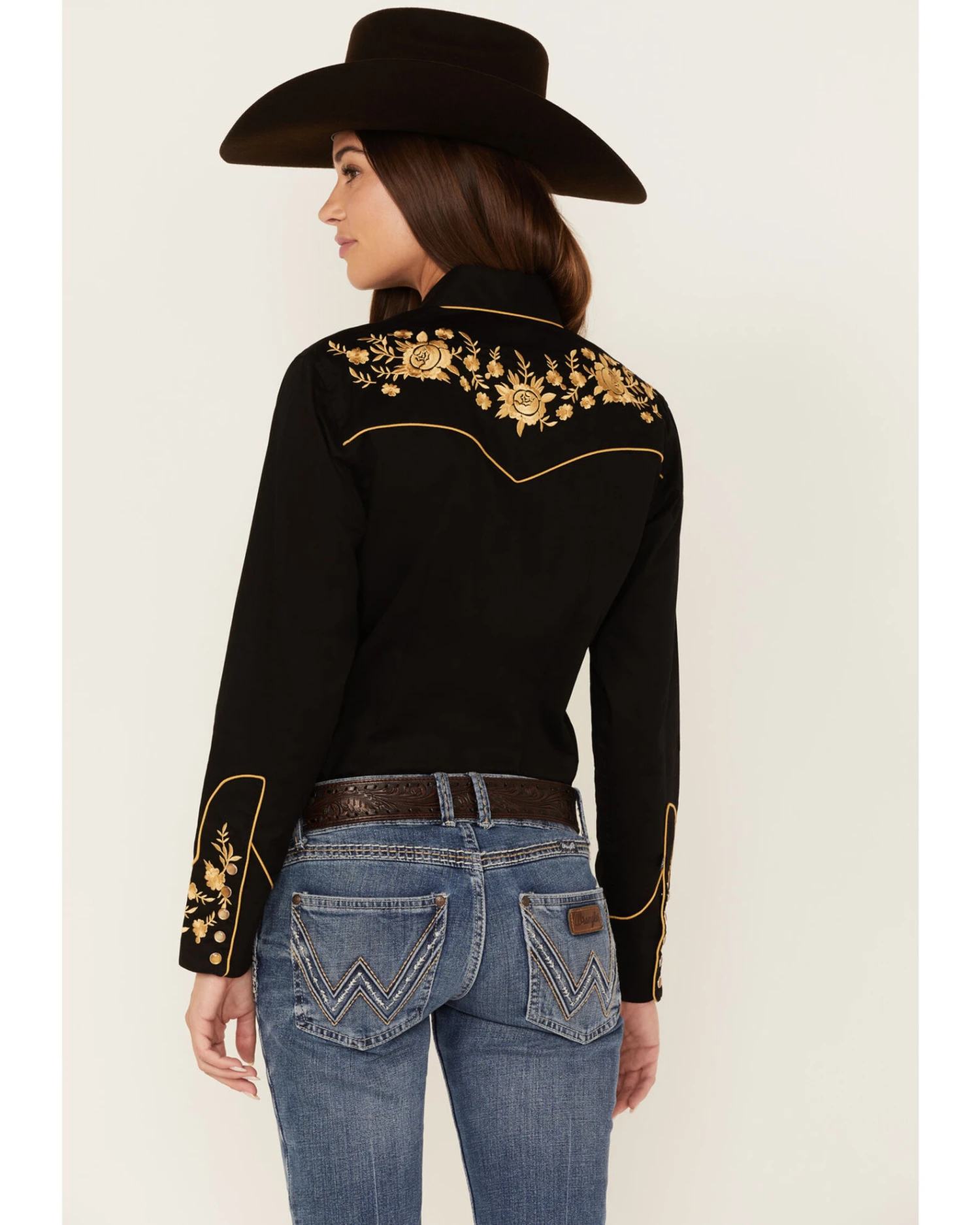 Rockmount Ranchwear Women's Cascading Embroidered Floral Print Long Sleeve Western Shirt 2 Rockmount Ranchwear Women's Cascading Embroidered Floral Print Long Sleeve Western Shirt - Image 2